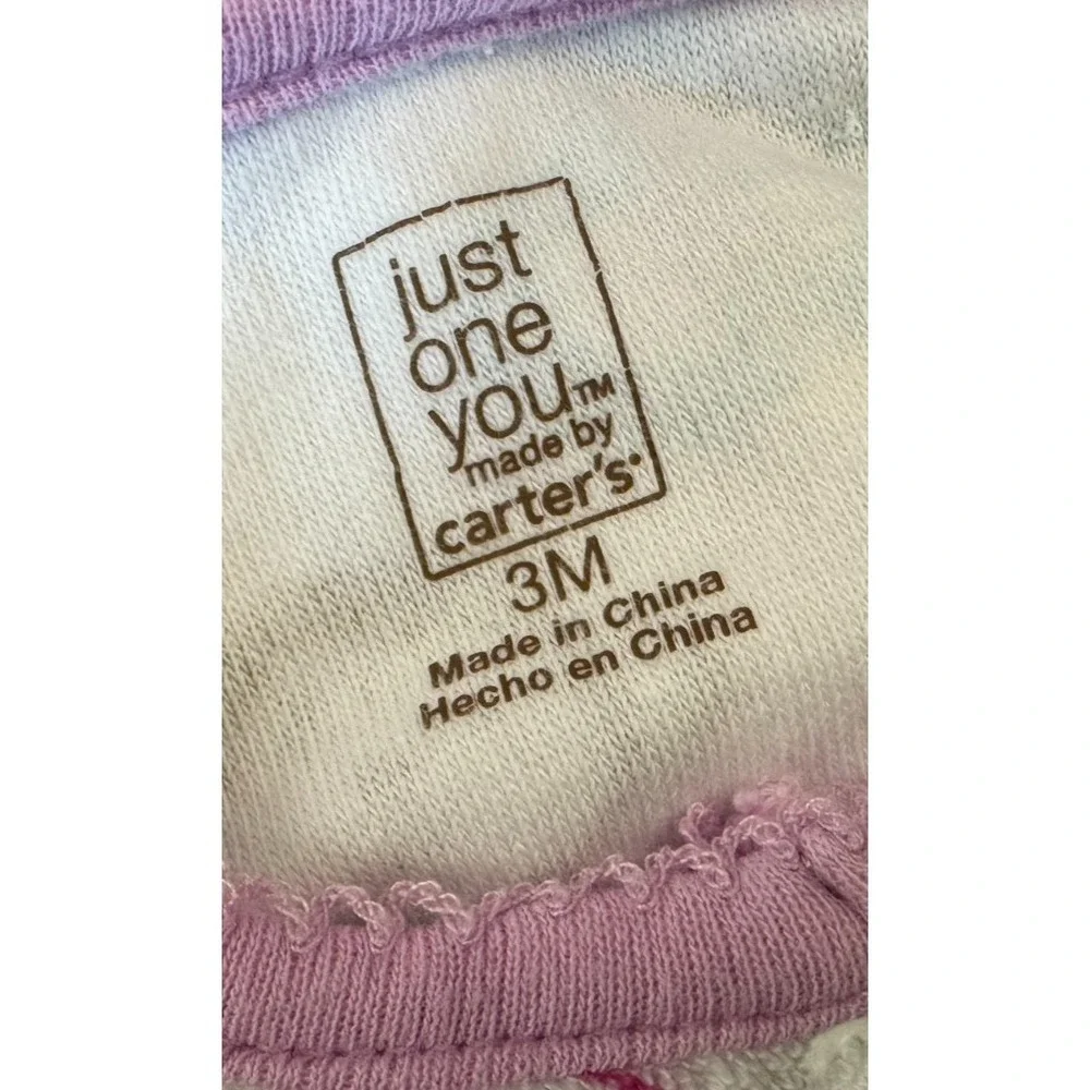 Carters Just One You Baby Girl‎ Sleeper 3 Months Monkey Elephant Terrycloth Y2K